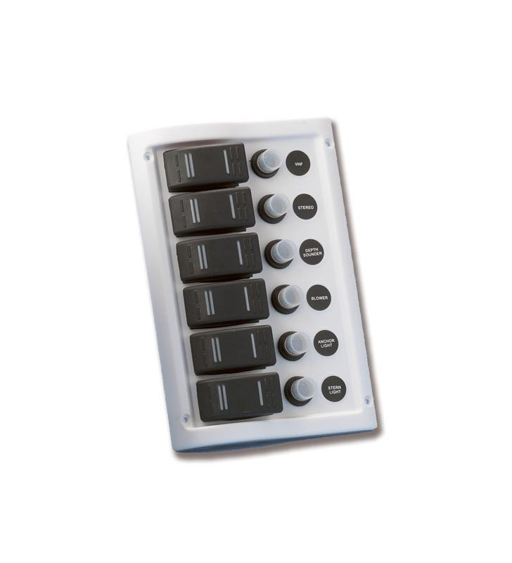 Pannello di comando a 6 interruttori a led colore nero//bianco